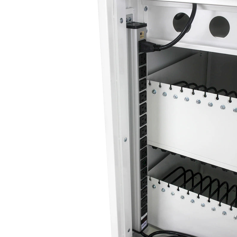 Carrello e armadietto di ricarica mobile per tablet e laptop, capacità 35 dispositivi