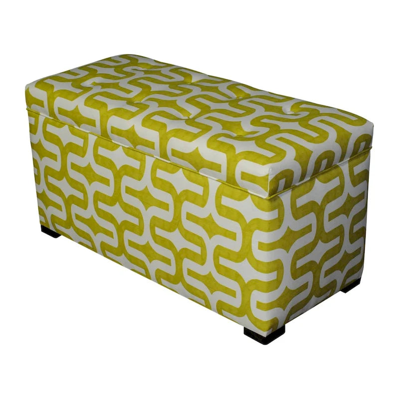 'Angela Embrace' Green Patterned Storage Trunk