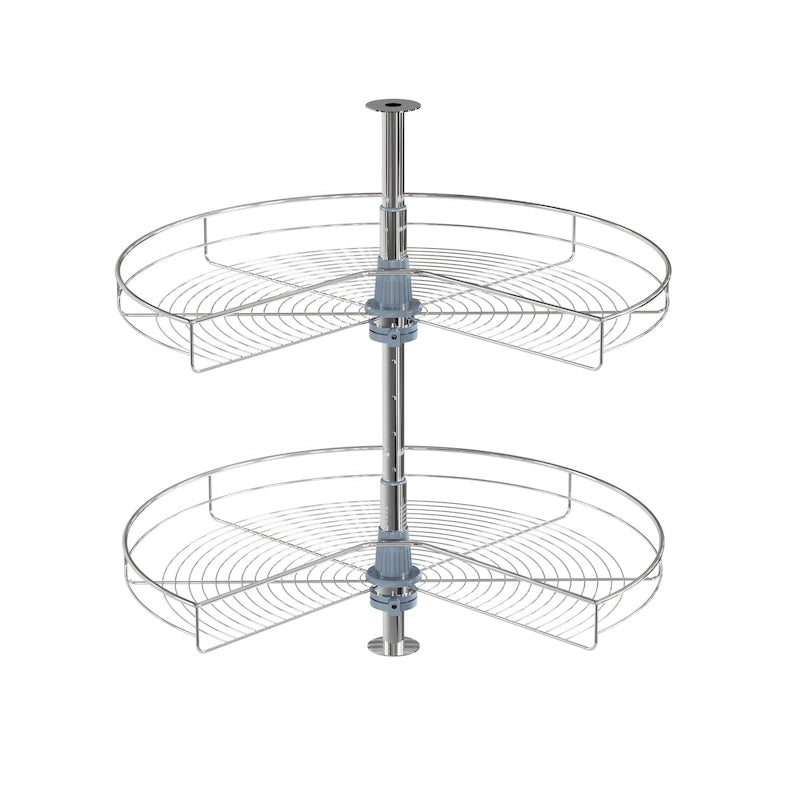 Bandeja giratoria de 28" de diámetro - Doble estante de acero inoxidable con giro de 270°