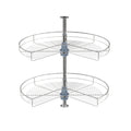 Bandeja giratoria de 28" de diámetro - Doble estante de acero inoxidable con giro de 270°