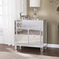 Two Door Storage Accent Cabinet with Mirrored Finish