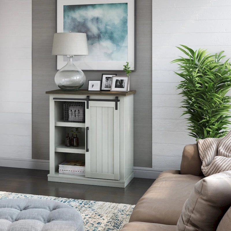 Gabinete decorativo con puerta corrediza estilo granero