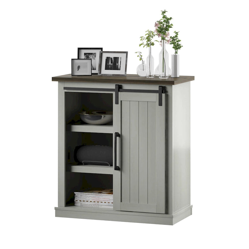 Mobiletto decorativo con anta scorrevole stile rustico