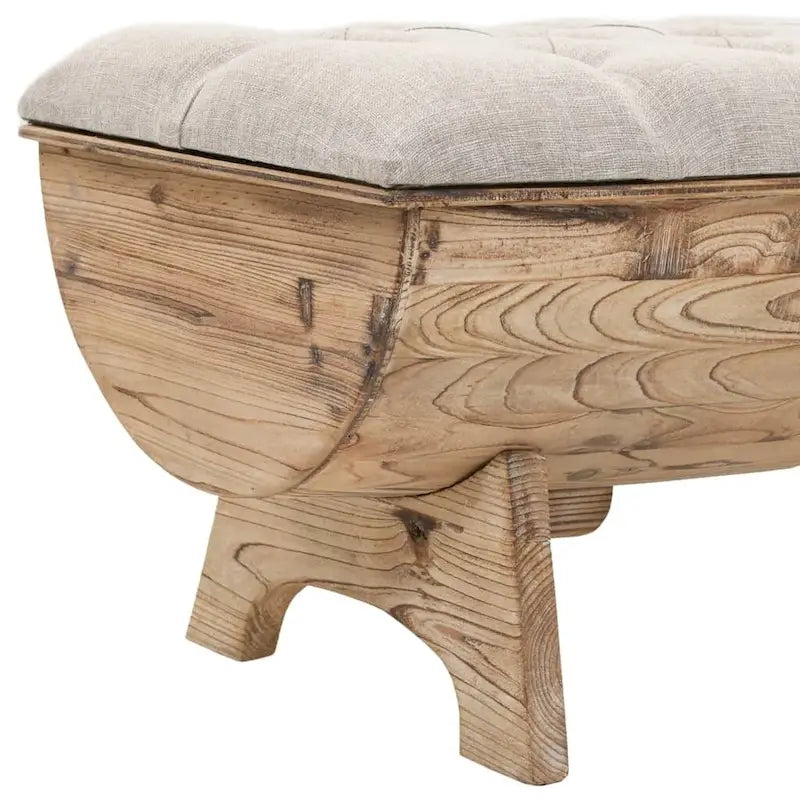 Banco de almacenamiento de madera maciza de abeto de 40.6" - 40.6 x 20.1 x 17.3