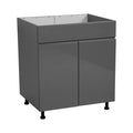 30"-Unterschrank für Spüle - hoch, mit Doppeltür, Grau