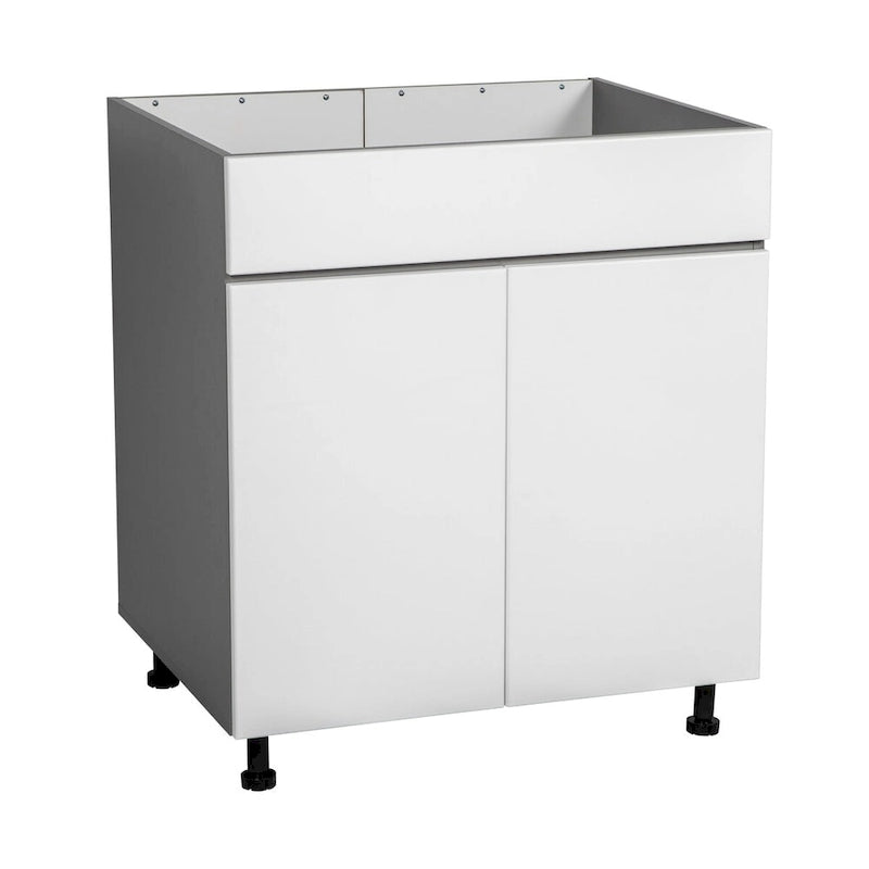 Armario bajo para fregadero de 30" - doble puerta alta, gris