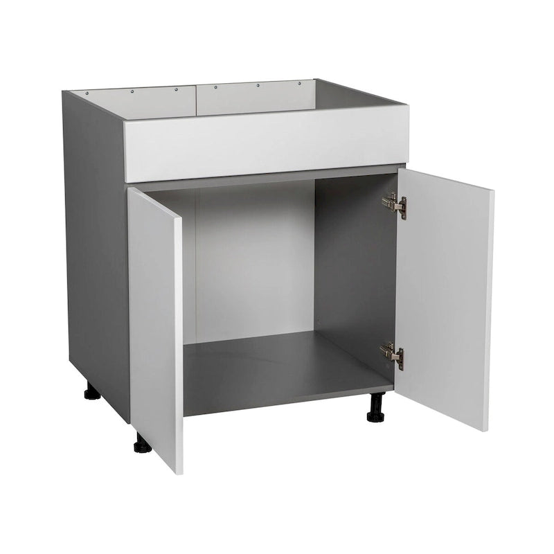 30"-Unterschrank für Spüle - hoch, mit Doppeltür, Grau