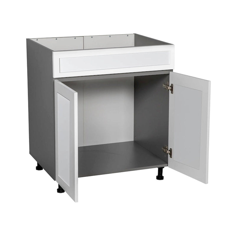 30"-Unterschrank für Spüle - hoch, mit Doppeltür, Grau