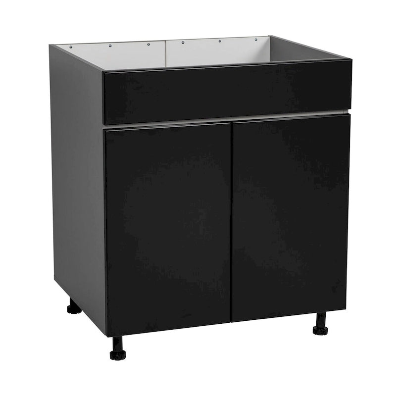 30"-Unterschrank für Spüle - hoch, mit Doppeltür, Grau
