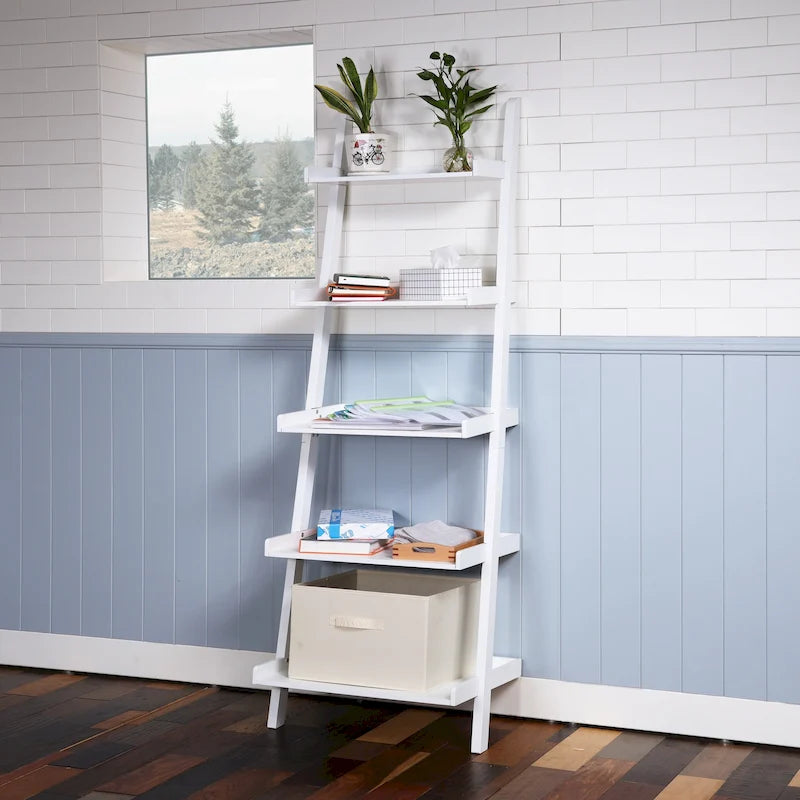 Librería estantería de escalera de 5 niveles