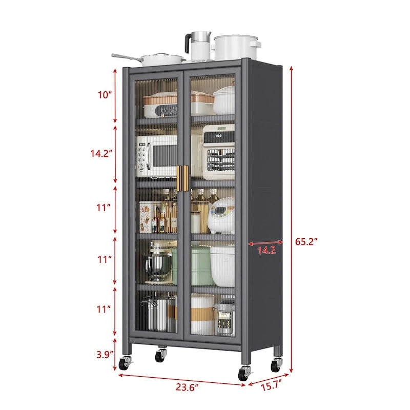 Armario de almacenamiento de cocina para microondas, de suelo a techo