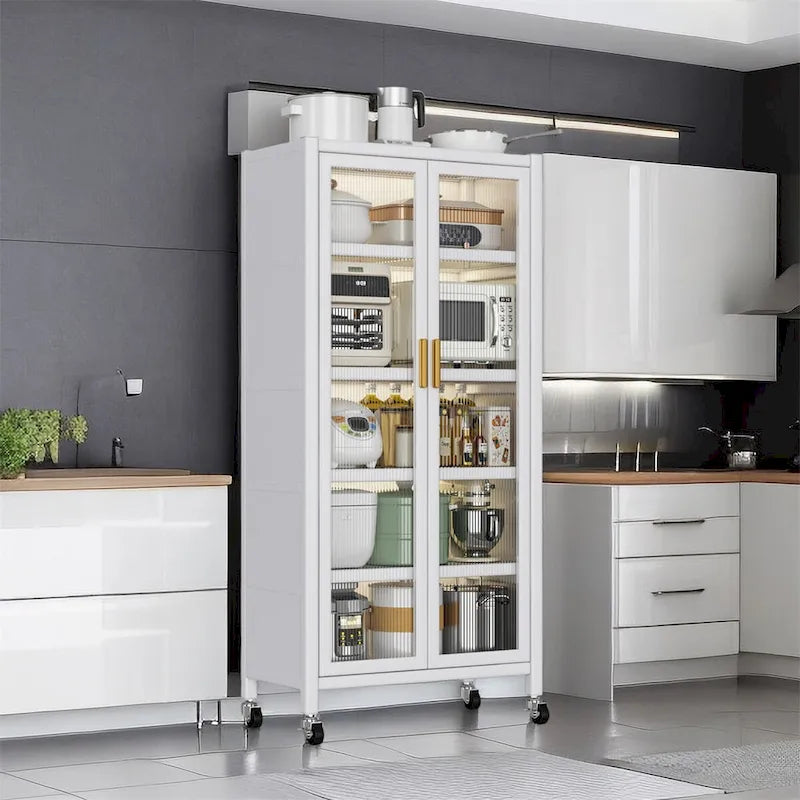 Armario de almacenamiento de cocina para microondas, de suelo a techo