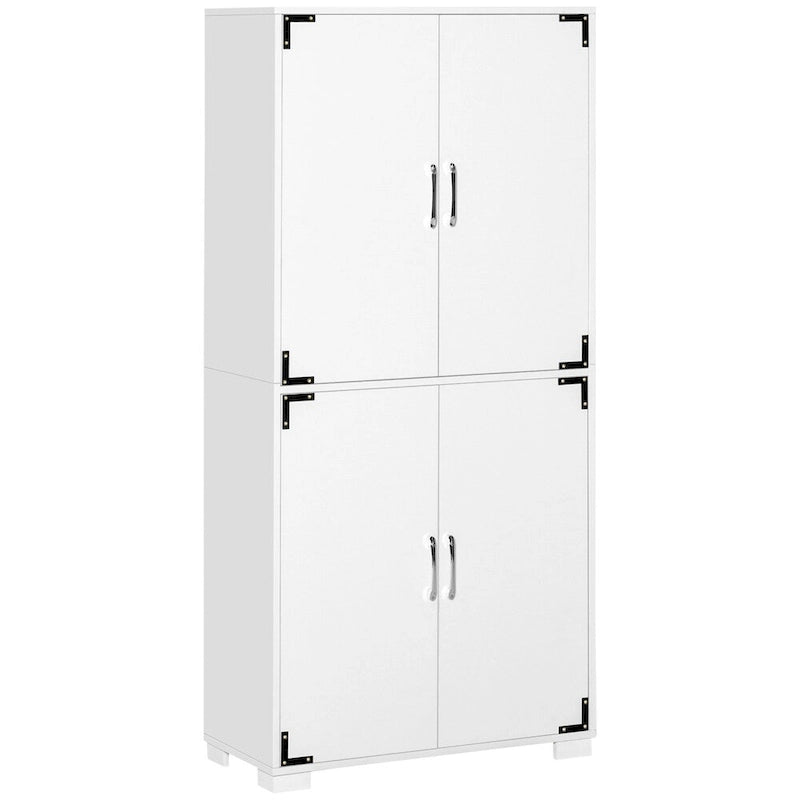 Armario despensa de cocina con mueble de 4 puertas y estantes de almacenamiento