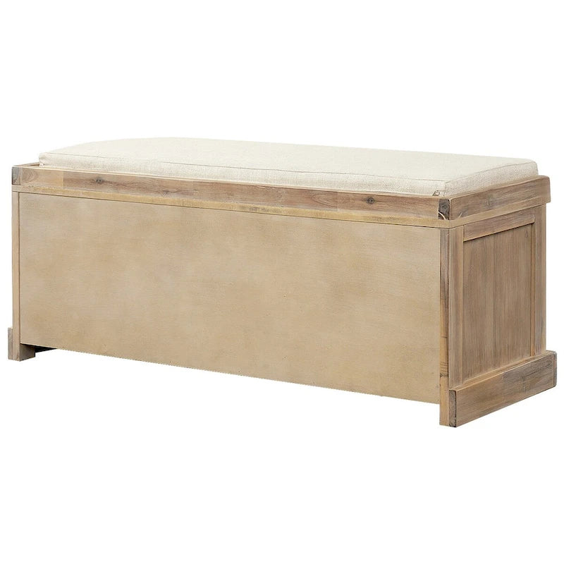 Panca da ingresso con 3 cestini in rattan rimovibili