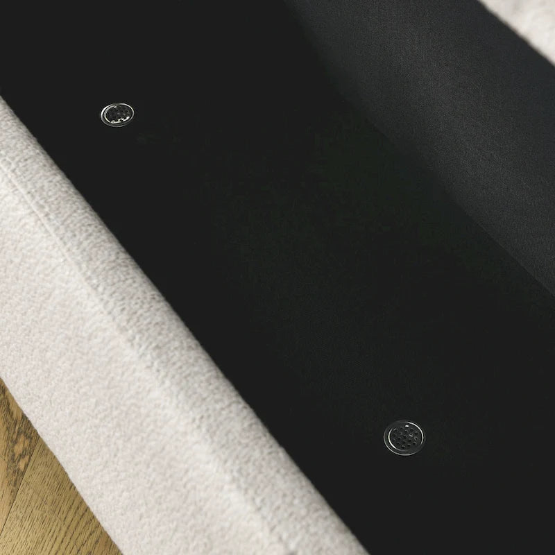Banco de almacenamiento tapizado en tela de lino para sala de estar, entrada y dormitorio