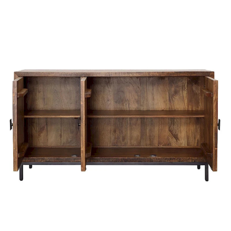 Komoda z 2 szufladami, szerokość 63", brązowa