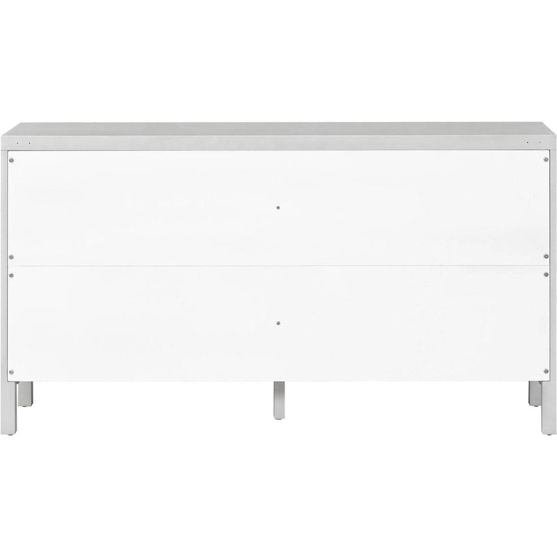 4-Door Sideboard with Rattan Panels and Metal Handles