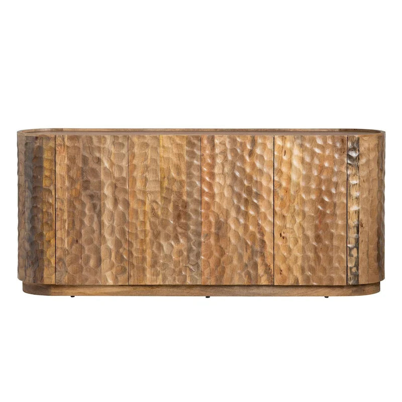 Credenza da soggiorno a quattro ante in legno di mango lavorato