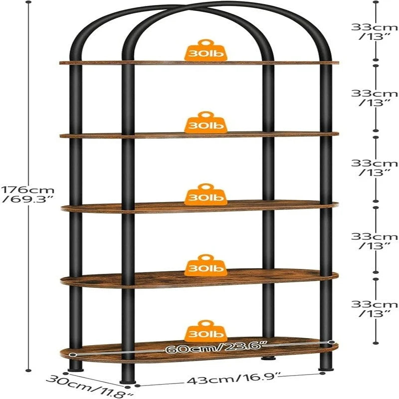 5-Tier Open Bookshelf