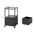 Archivador vertical móvil con soportes para archivos, soporte para impresora con estante de almacenamiento abierto para oficina en casa