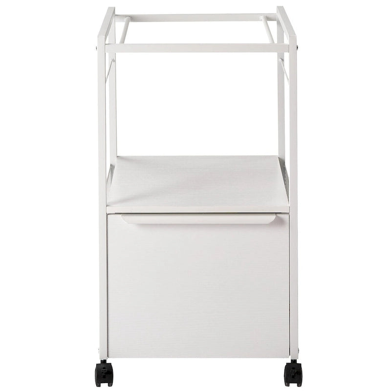 Archivador vertical móvil con soportes para archivos, soporte para impresora con estante de almacenamiento abierto para oficina en casa