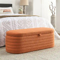 Storage Ottoman Bench End of Bed Stool with Safety Hinge