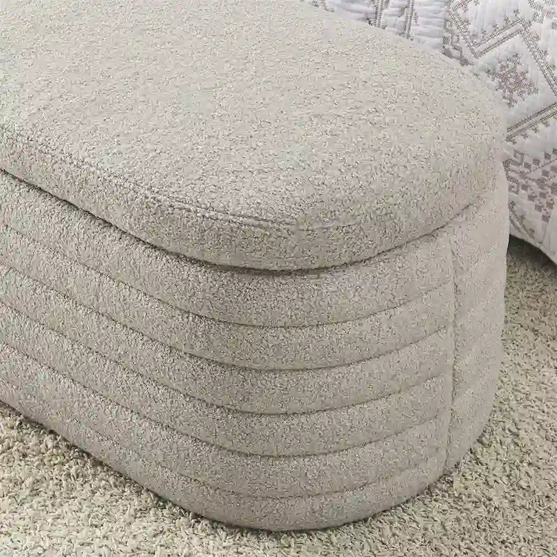 Storage Ottoman Bench End of Bed Stool with Safety Hinge