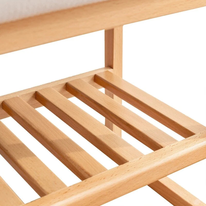 Banco para zapatos de madera maciza