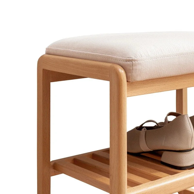 Banco para zapatos de madera maciza