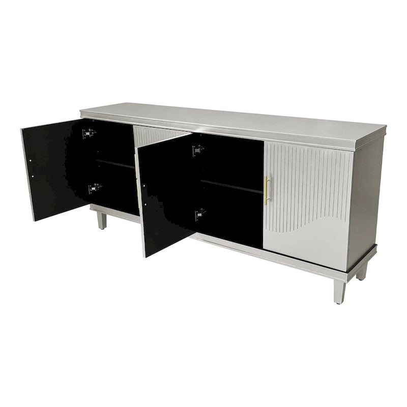 Armario de 4 puertas para sala de estar, cocina, dormitorio y pasillo (champán)