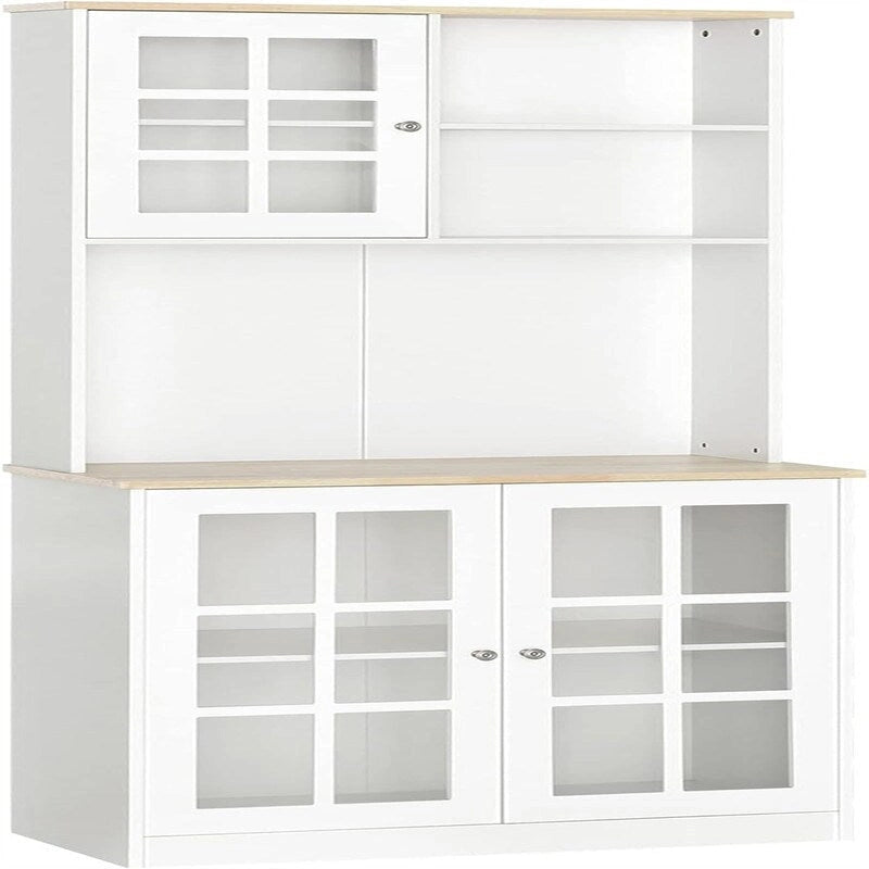 Despensa de cocina con vitrina y almacenamiento - 14.5D x 31.5W x 72H