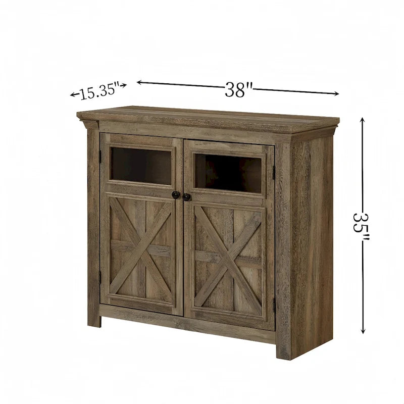 Gabinete aparador de madera con 2 puertas y tirador metálico