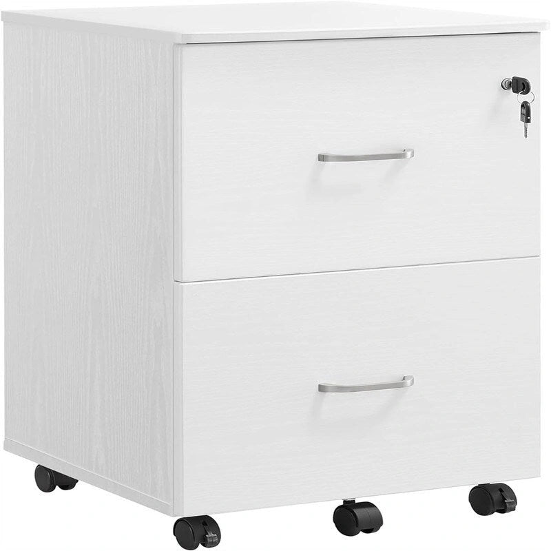 Archivador de 2 cajones con cerradura, 16.9"D x 17.5"W x 28.3"H