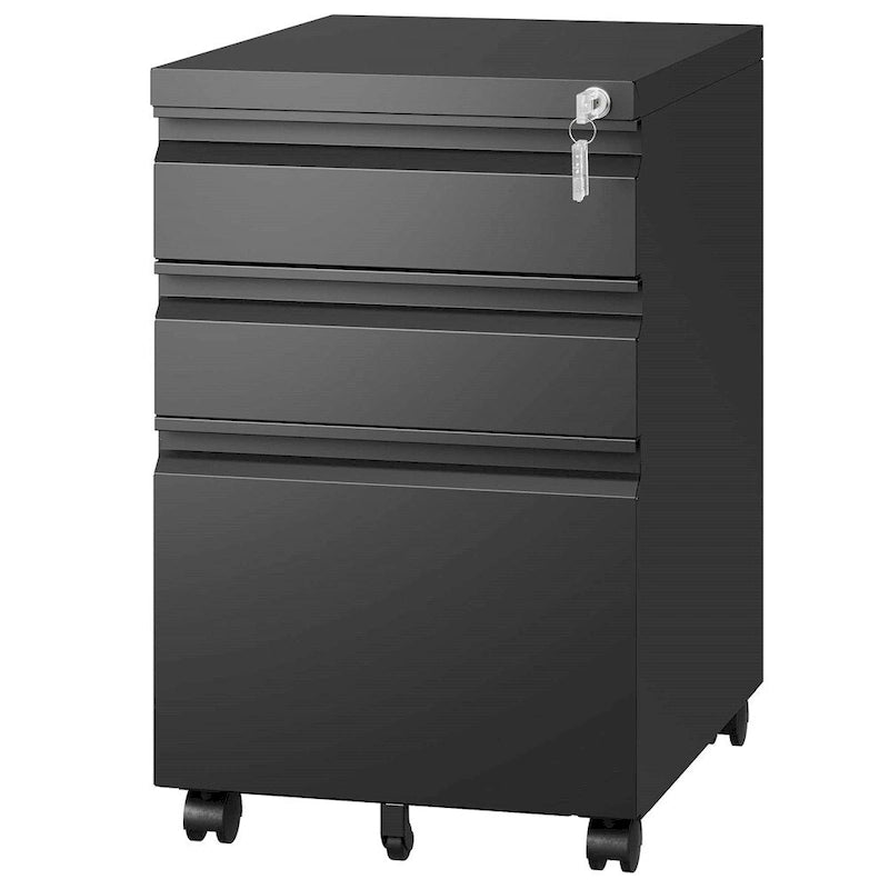 Abschließbarer Metall-Aktenschrank mit Rollen fürs Büro