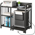 Druckerständer, 3-stufiges Büroablagefach mit Steckdose und USB-Ladeanschluss - 31 x 15.7 x 33.8 Zoll