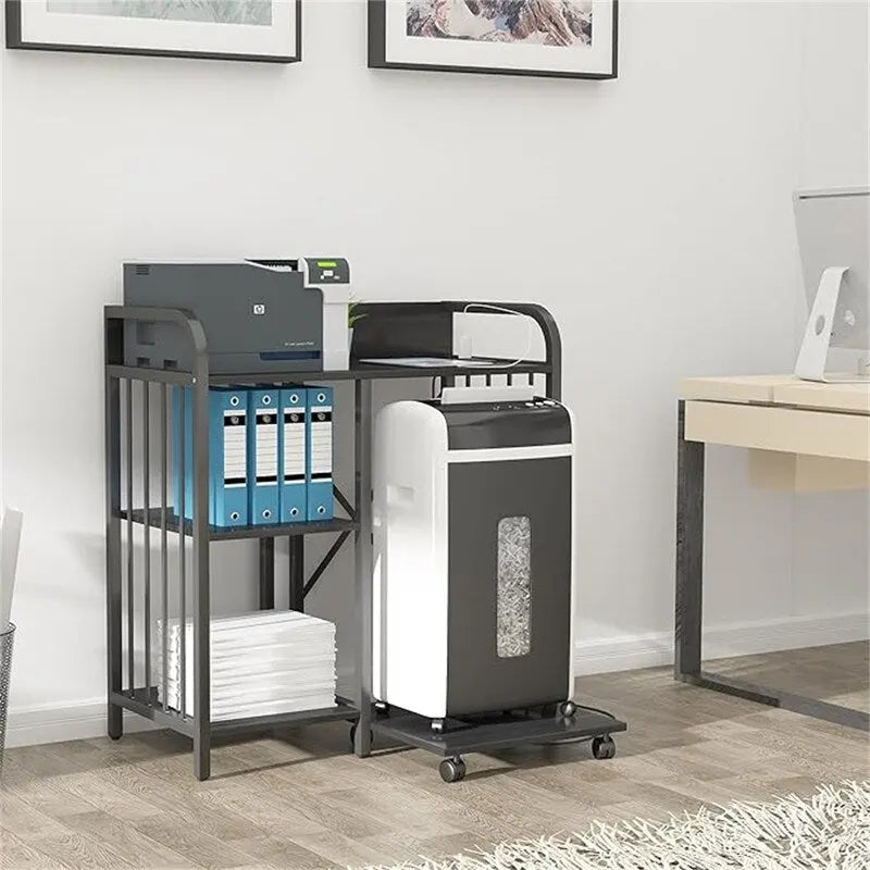 Druckerständer, 3-stufiges Büroablagefach mit Steckdose und USB-Ladeanschluss - 31 x 15.7 x 33.8 Zoll