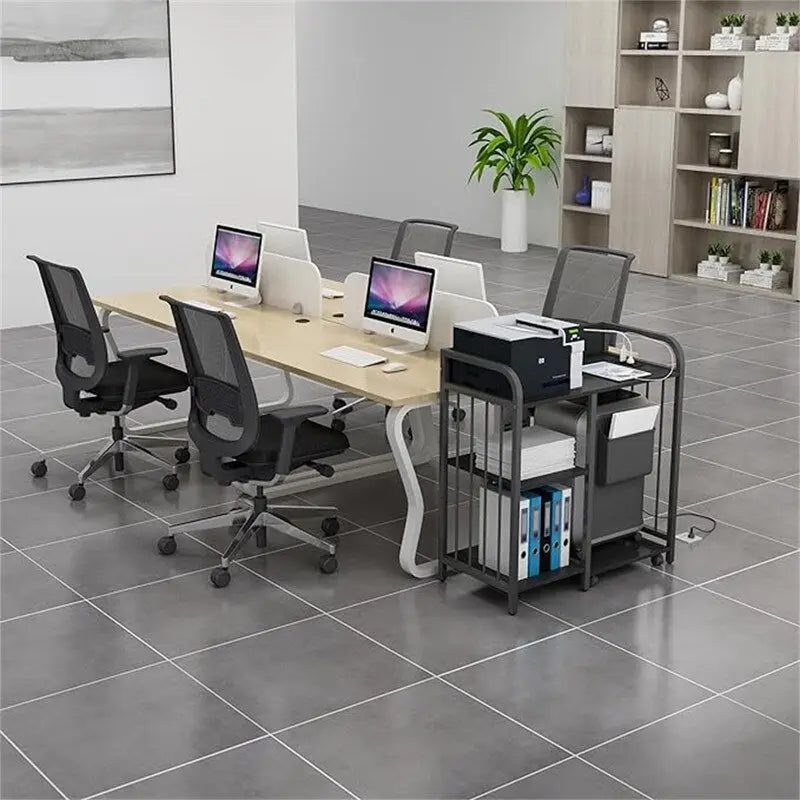 Druckerständer, 3-stufiges Büroablagefach mit Steckdose und USB-Ladeanschluss - 31 x 15.7 x 33.8 Zoll