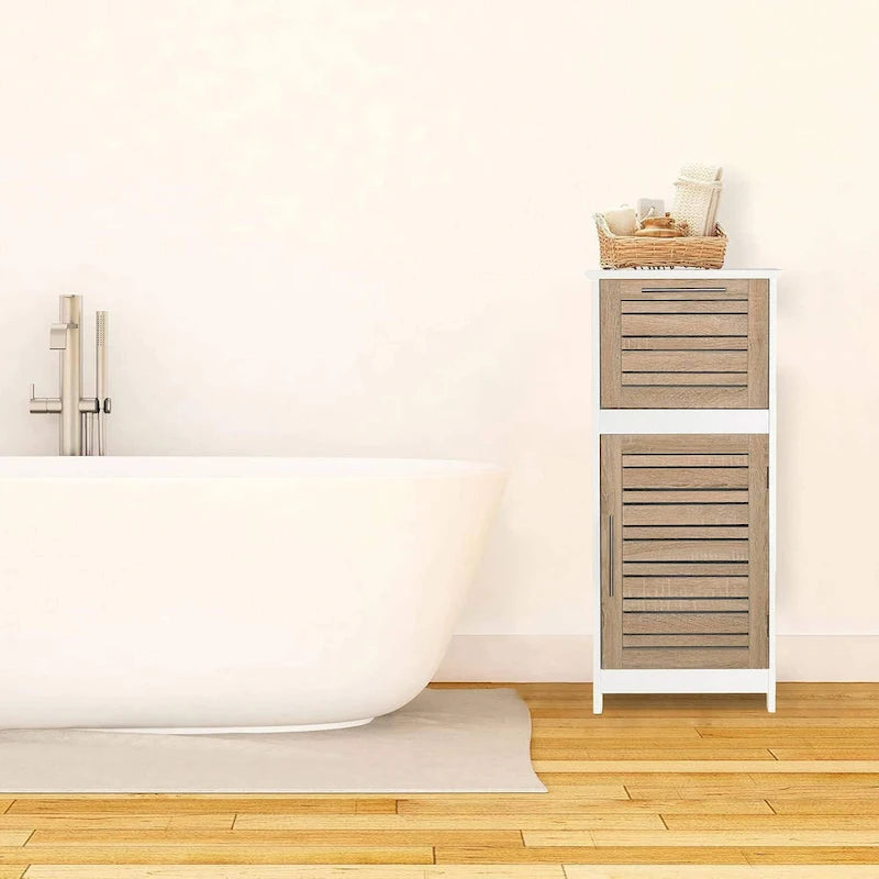 Armario de suelo para baño con puerta ventilada y cajón