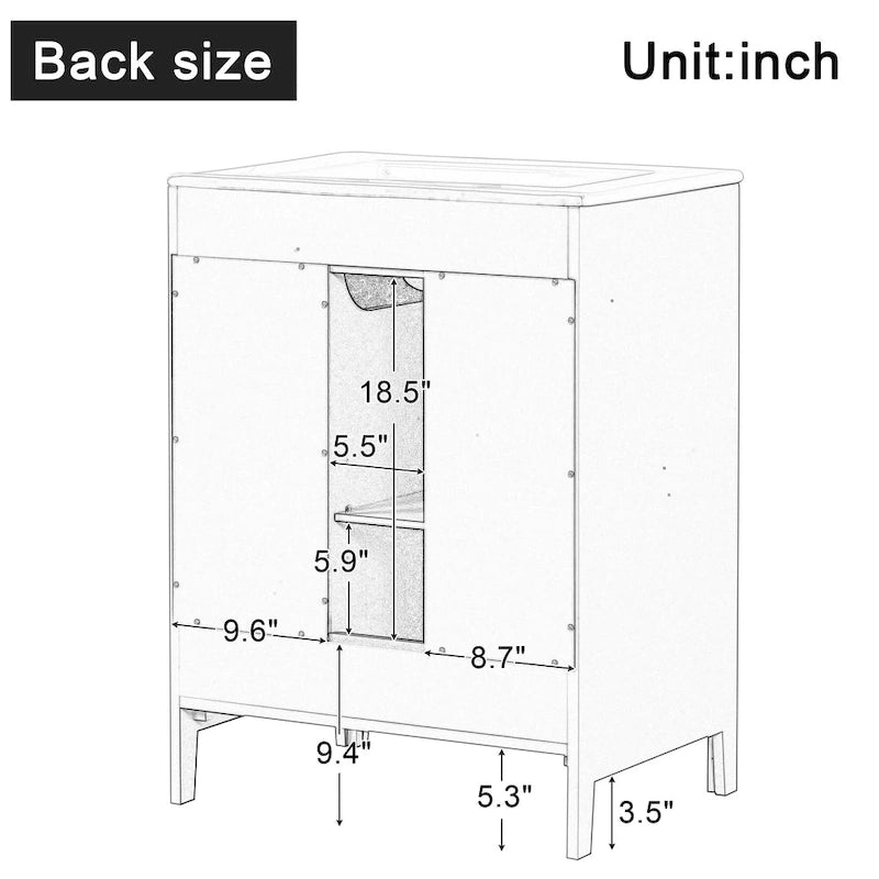 Gabinete de tocador para baño con dos cajones y puerta
