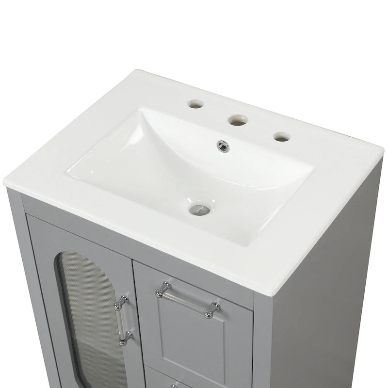 Gabinete de tocador para baño con dos cajones y puerta