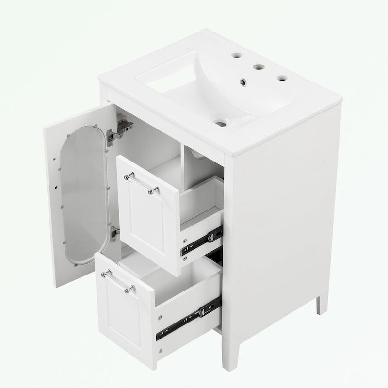 Gabinete de tocador para baño con dos cajones y puerta