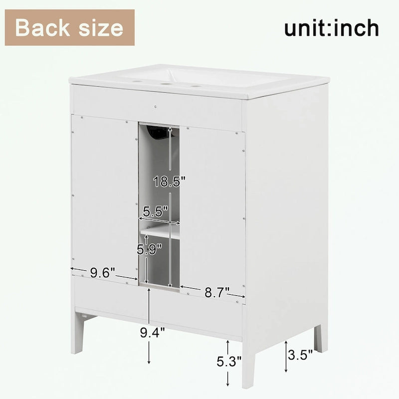 Gabinete de tocador para baño con dos cajones y puerta