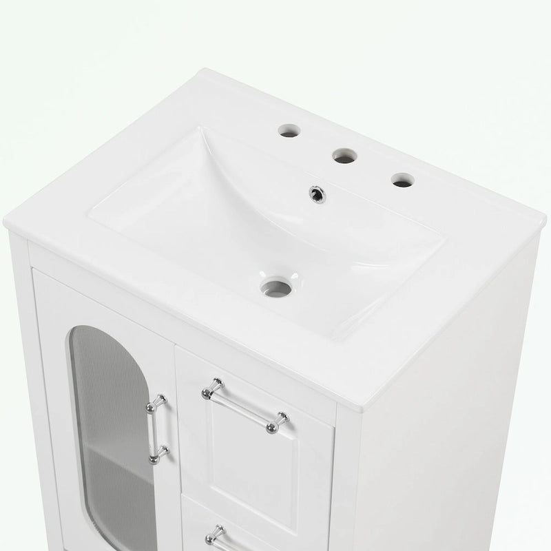 Gabinete de tocador para baño con dos cajones y puerta