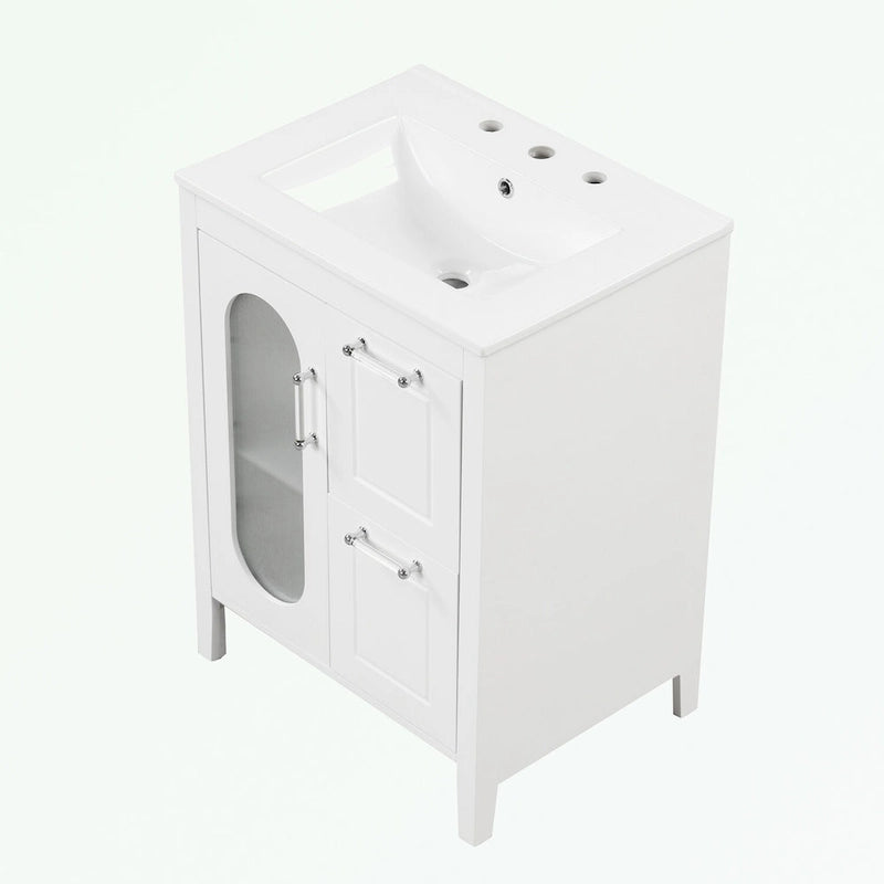 Gabinete de tocador para baño con dos cajones y puerta