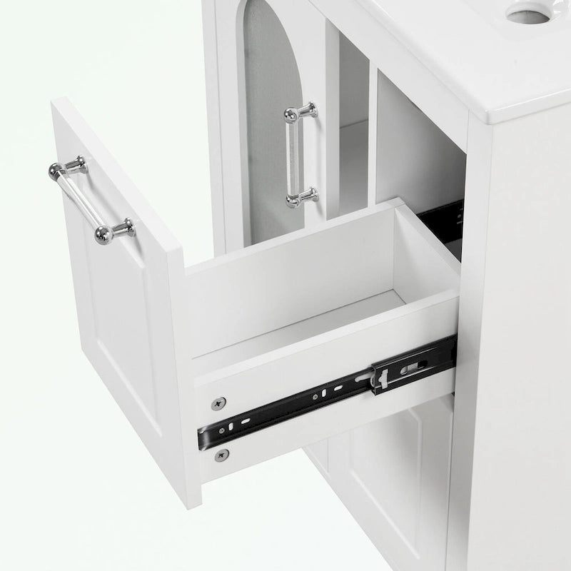 Gabinete de tocador para baño con dos cajones y puerta