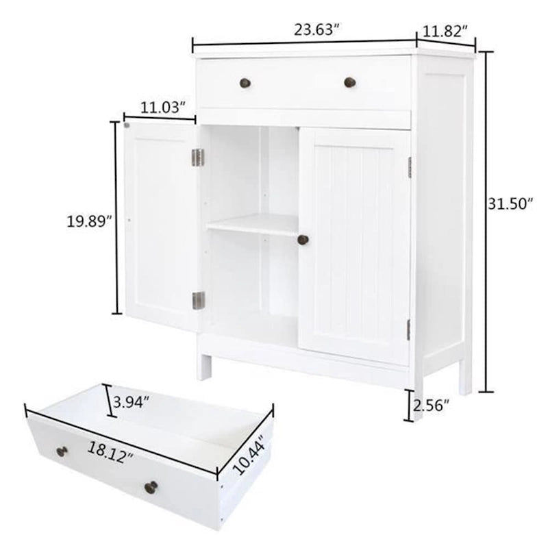 Armario de almacenamiento para baño con cajón y puerta