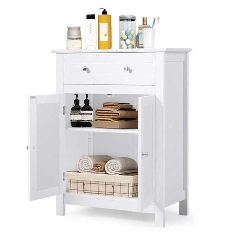 Armario de almacenamiento para baño con cajón y puerta