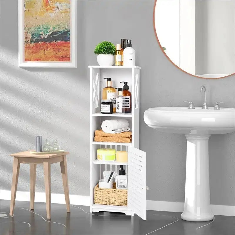 Armario de almacenamiento impermeable para baño, independiente - 9.4D x 7.87W x 29.5H