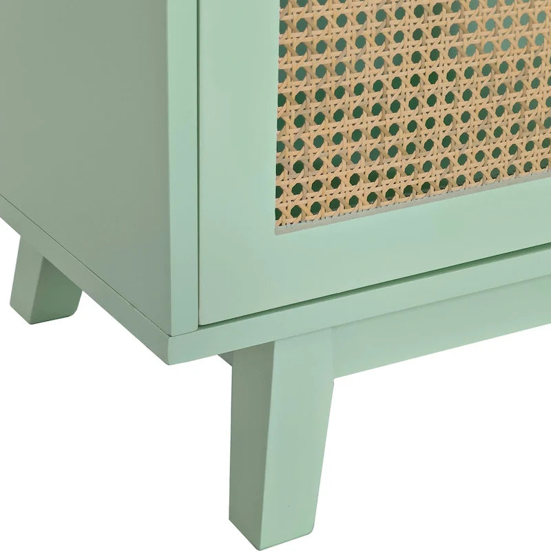 Armadio a 4 ante con ante in rattan