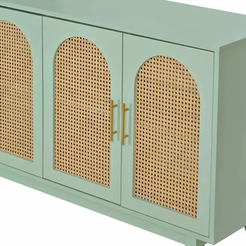 Armadio a 4 ante con ante in rattan